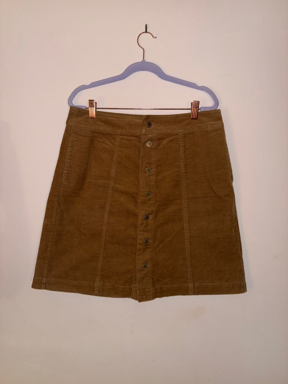 Charter Club Brown Button-Front Mini Skirt